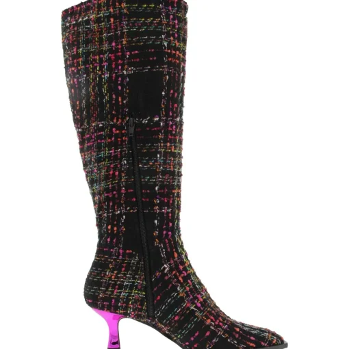 Pamella Zipper Herringbone Knee-High Boots