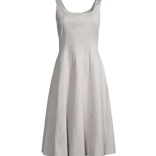 Paneled Square Neck Fit & Flare Dress