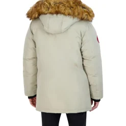 Parka Coat for Men-Insulated Winter Jacket w/ Faux Fur Hood
