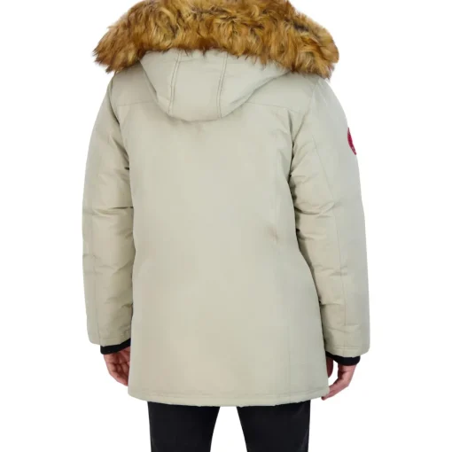 Parka Coat for Men-Insulated Winter Jacket w/ Faux Fur Hood