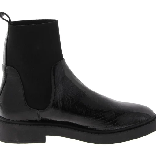 Patent Pull On Chelsea Boots