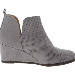 Perforated Faux Suede Booties