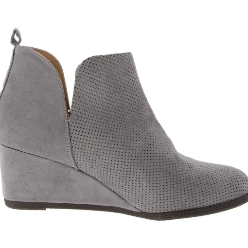Perforated Faux Suede Booties