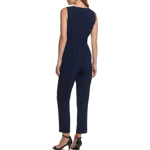 Petites Pleated Crewneck Jumpsuit