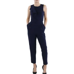 Petites Pleated Crewneck Jumpsuit