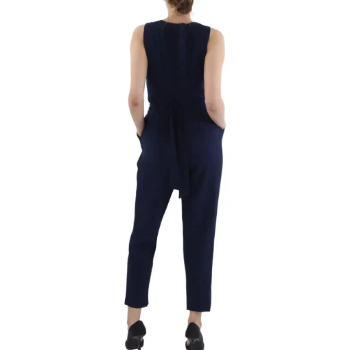 Petites Pleated Crewneck Jumpsuit