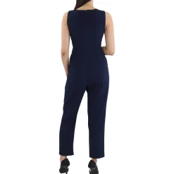 Petites Pleated Crewneck Jumpsuit