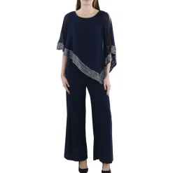 Petites Chiffon Metallic Jumpsuit