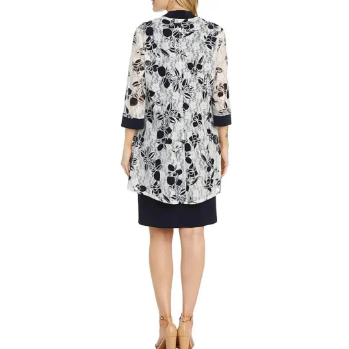 Petites Lace Floral Duster Blazer