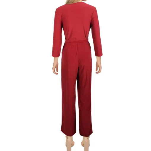 Petites Matte Jersey Belted Jumpsuit