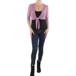 Petites Mesh Tie Front Bolero