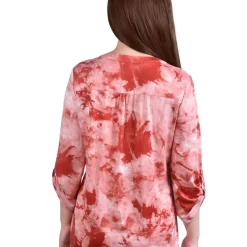 Petites Printed Pintuck Henley