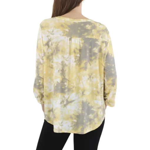 Petites Printed Pintuck Henley