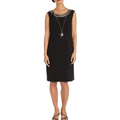Petites Sleeveless Knee-Length Shift Dress