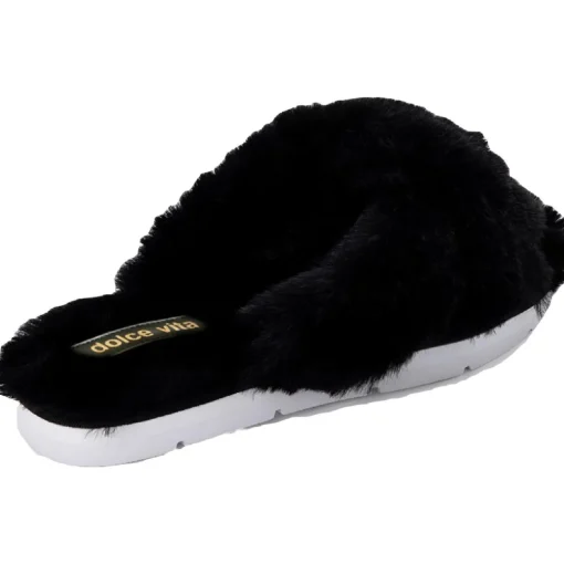 Pillar Faux Fur Slip On Slide Sandals