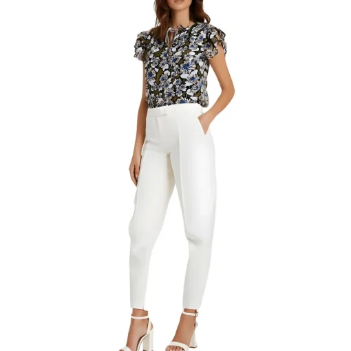 Pleated Straight Leg Pants