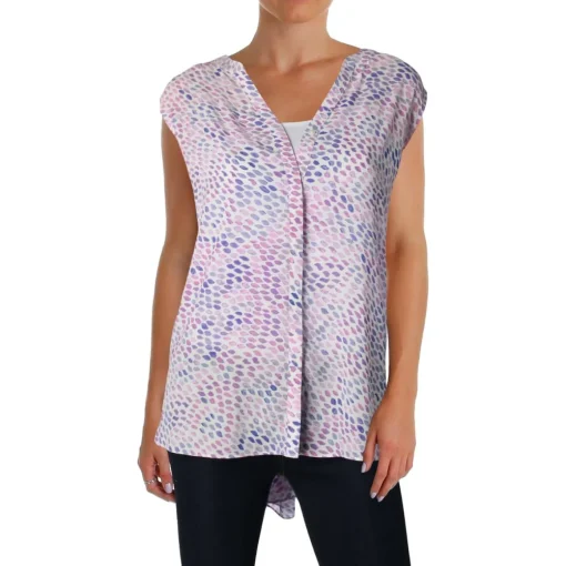 Pleated Button Down Blouse