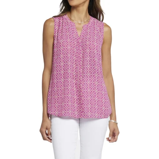 Pleated Button Down Blouse