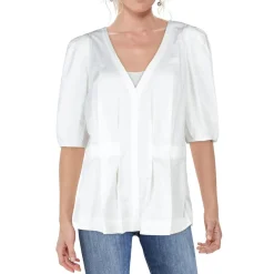 Pleated Cotton Peplum Top