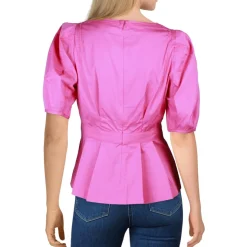 Pleated Cotton Peplum Top
