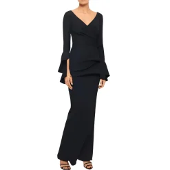 Pleated Nylon Evening Dress