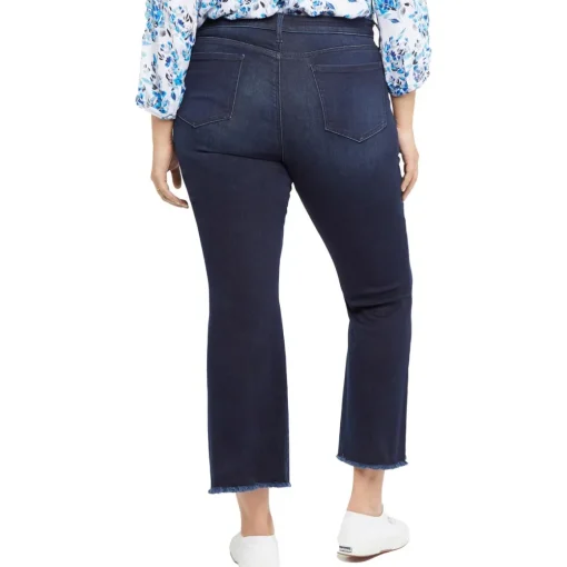 Plus Ava Daring Frayed Hem Denim Flared Jeans