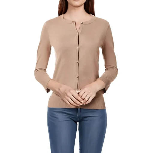 Plus Button Knit Cardigan Sweater