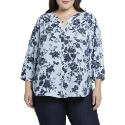 Plus Chiffon Button Front Blouse