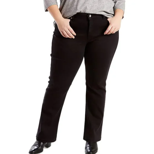 Plus Classic Straight Pocket Denim Straight Leg Jeans