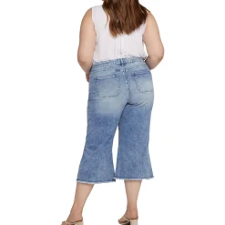 Plus Denim Cotton Wide Leg Jeans