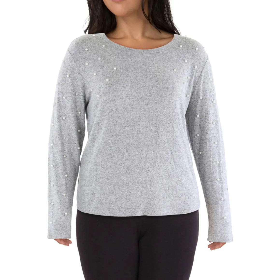 Plus Embellished Knit Pullover Top