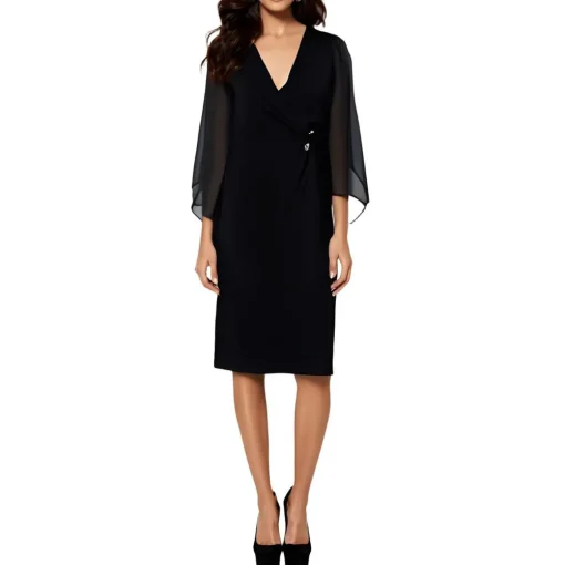Plus Faux Wrap Sheath Dress
