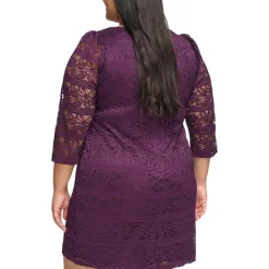 Plus Lace Above Knee Evening Dress