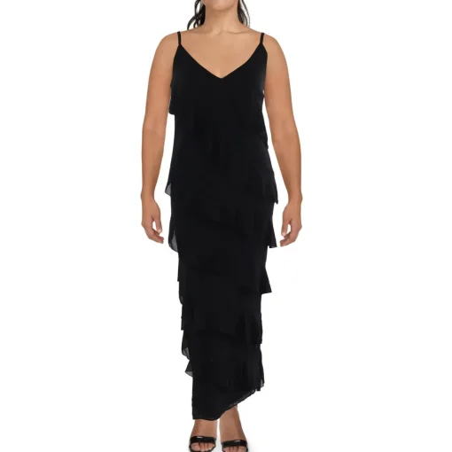 Plus Layered Long Evening Dress