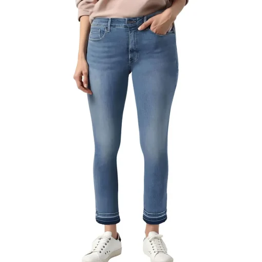 Plus Marilyn Raw Hem Cotton Ankle Jeans