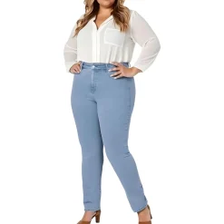 Plus Marilyn Stretch Denim Straight Leg Jeans