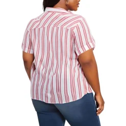 Plus Plaid Cotton Button-Down Top