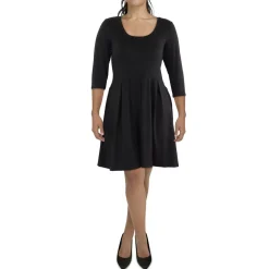 Plus Pleated Fit & Flare Dress