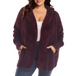 Plus Plush Long Sleeves Fleece Jacket