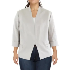 Plus Pocket Open-Front Blazer