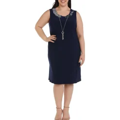Plus Printed Knee Length Two Piece Dress