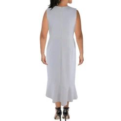 Plus Ruffled Calf Midi Dress