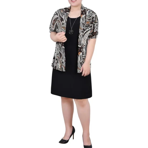 Plus Sleeveless Above Knee Shift Dress
