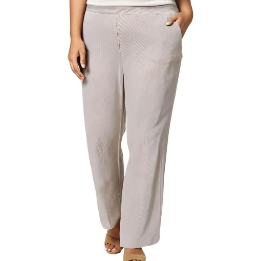 Plus St. Moritz Textured Corduroy Straight Leg Pants