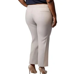 Plus Stretch Crepe Straight Leg Pants