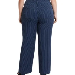 Plus Teresa Pinstripe Denim Wide Leg Jeans