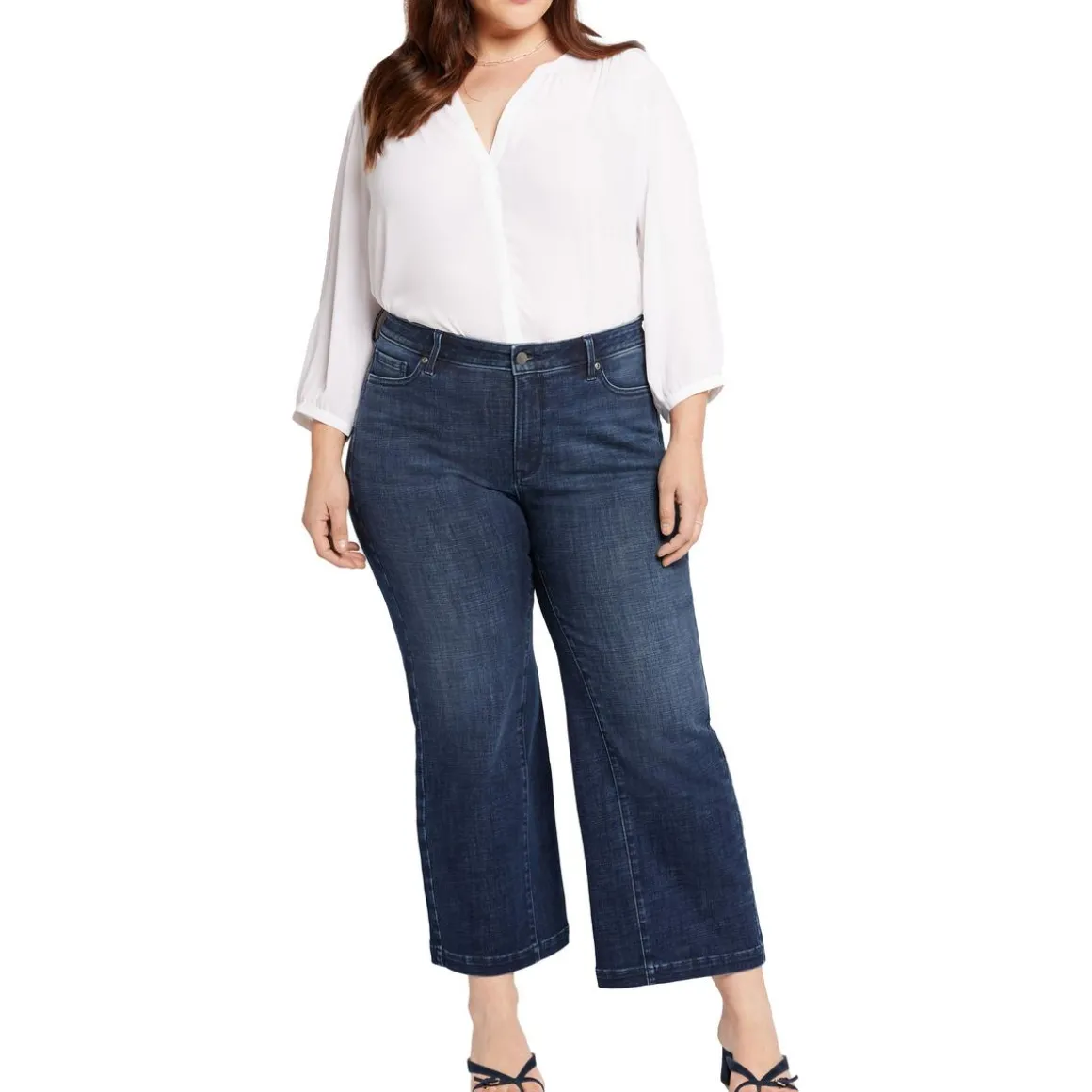 Plus Teresa Stretch Denim Wide Leg Jeans