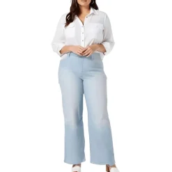 Plus Teresa Tummy Slimming Cotton Wide Leg Jeans