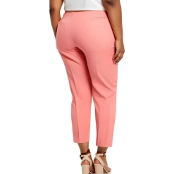Plus Textured Crepe Straight Leg Pants