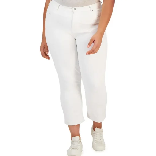 Plus The Retro Denim Mid-Rise Straight Leg Jeans
